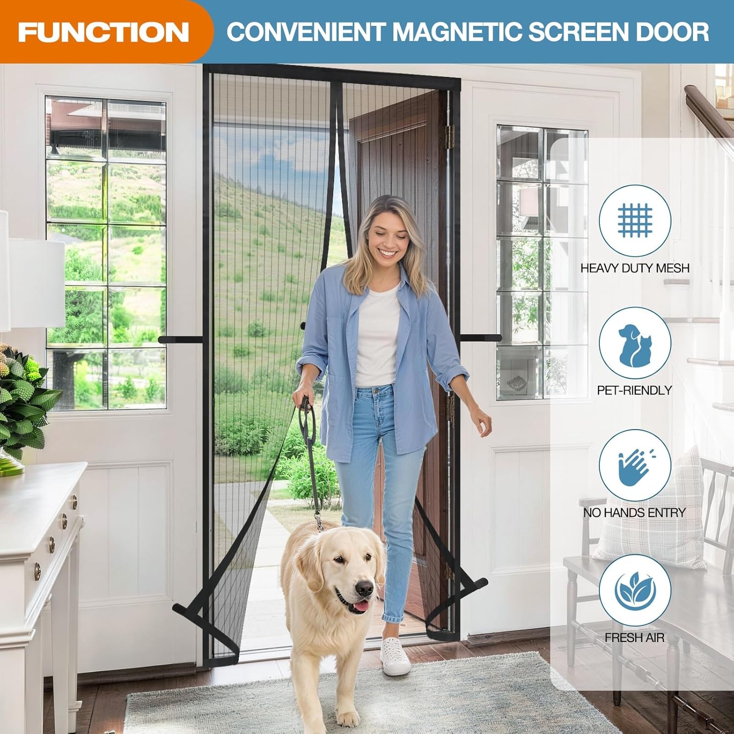 Magnetisch Horngordijn Zwart 90x200cm - 32% Korting!