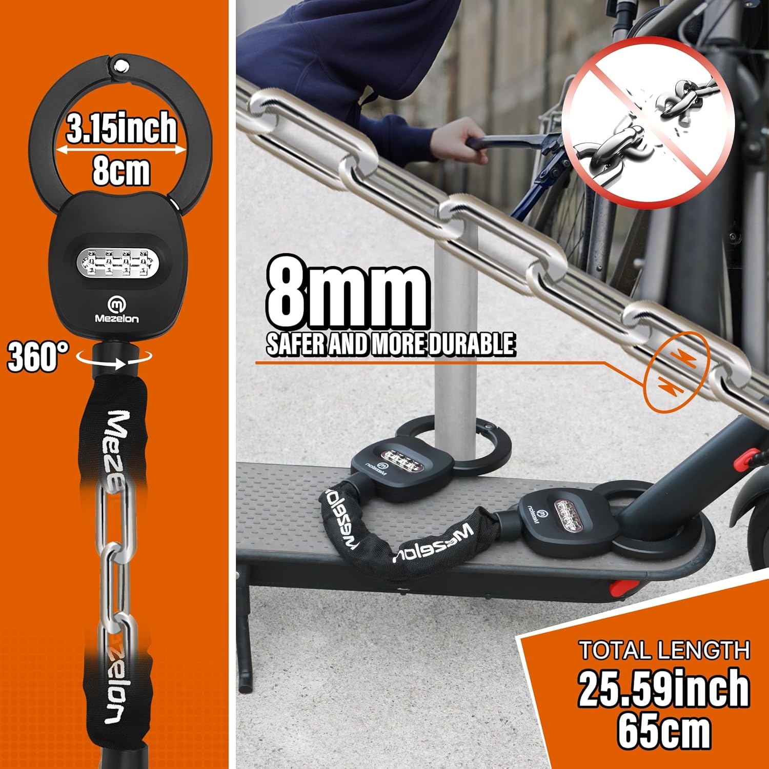 Mezelon E-scooterslot met Cijfercode - 29% Korting!