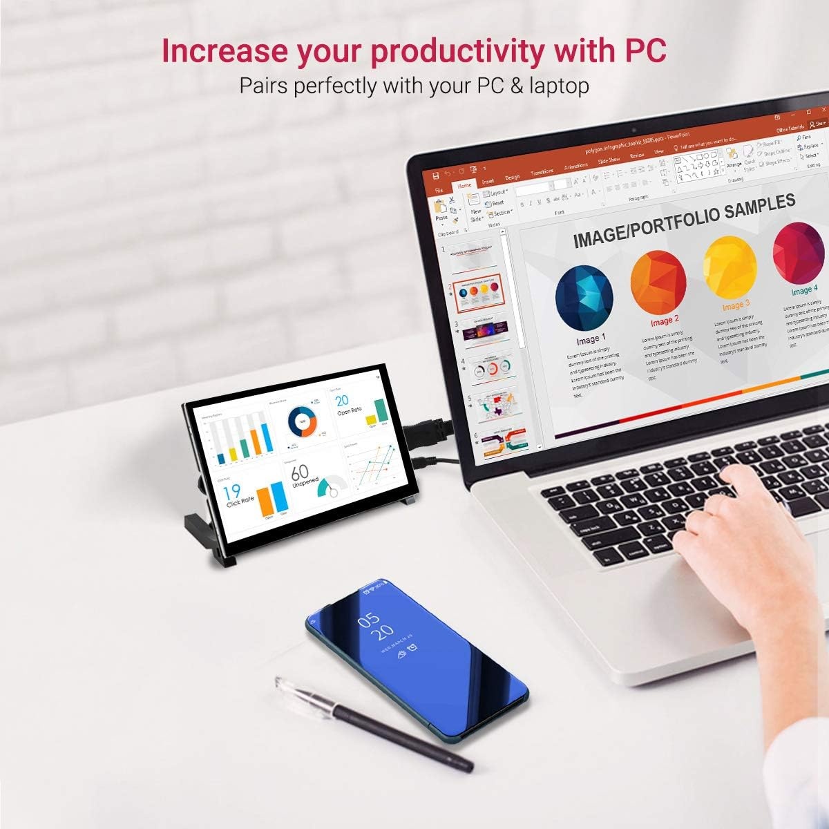 7" ELECROW Touchscreen Monitor met 34% Korting - Zwart