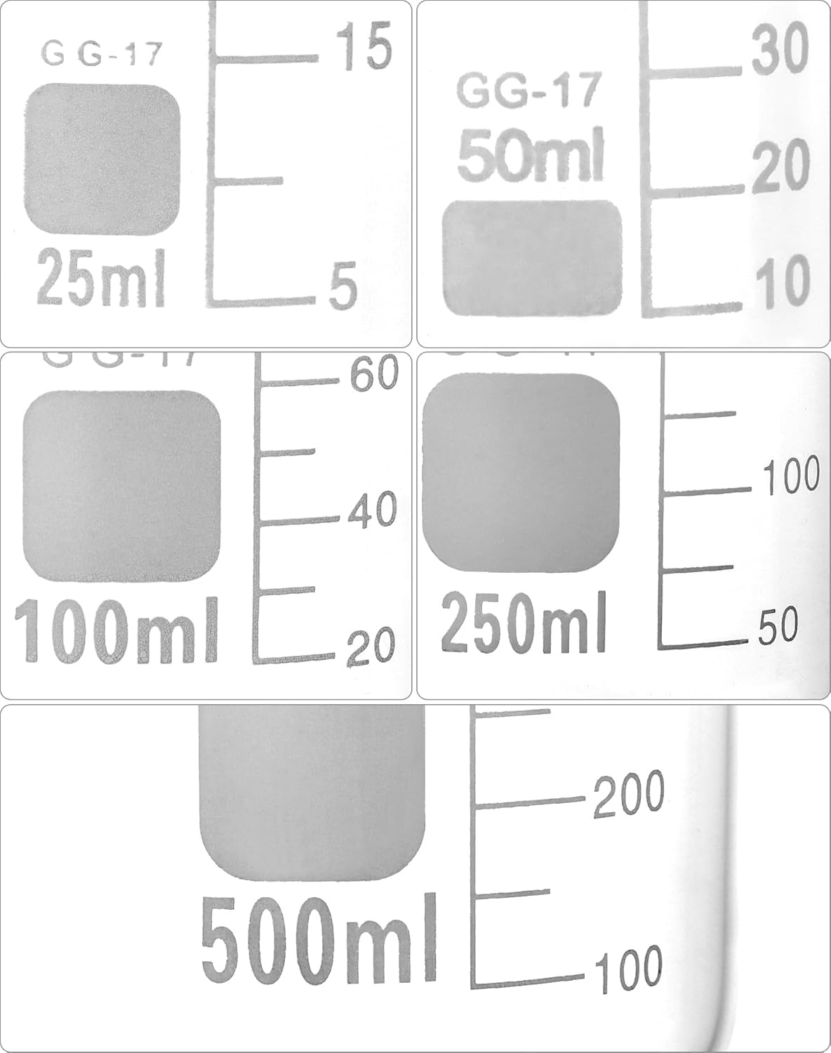 QWORK® Glazen Maatbekers Set (5 stuks) - 27% Korting!