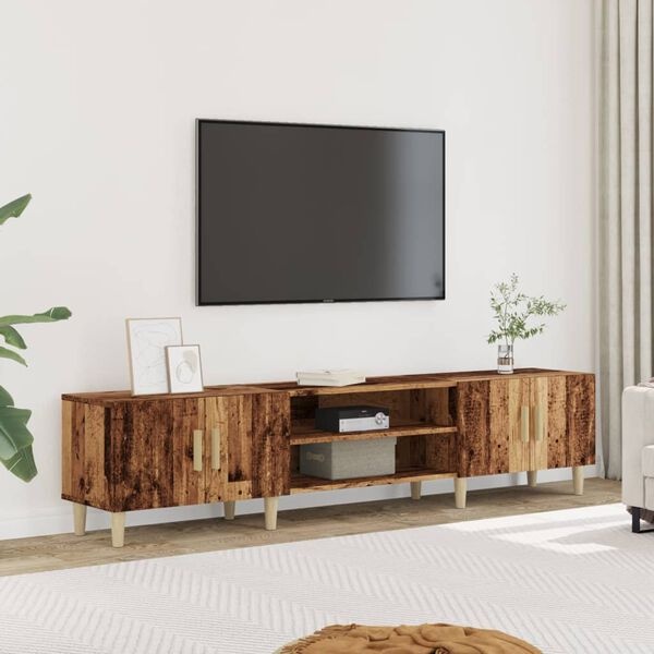 TV-meubel bewerkt hout oud houtkleurig - 180 cm - 34% Korting!