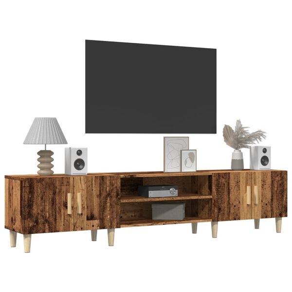 TV-meubel bewerkt hout oud houtkleurig - 180 cm - 34% Korting!