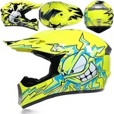 Jeugd Motorcross Helm Geel, Compleet met Vizier & Accessoires - 34% Korting!
