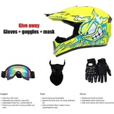 Jeugd Motorcross Helm Geel, Compleet met Vizier & Accessoires - 34% Korting!