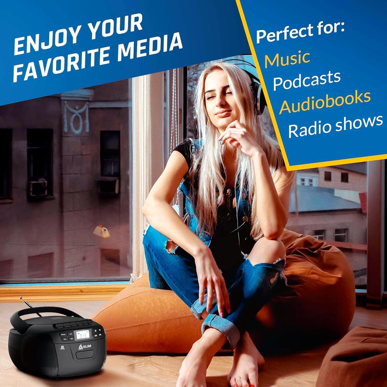 KLIM CD & Cassette Speler met Bluetooth: 29% Korting!