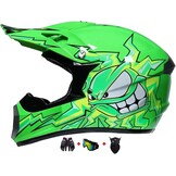 Jeugd Motorcross Helm Geel, Compleet met Vizier & Accessoires - 34% Korting!