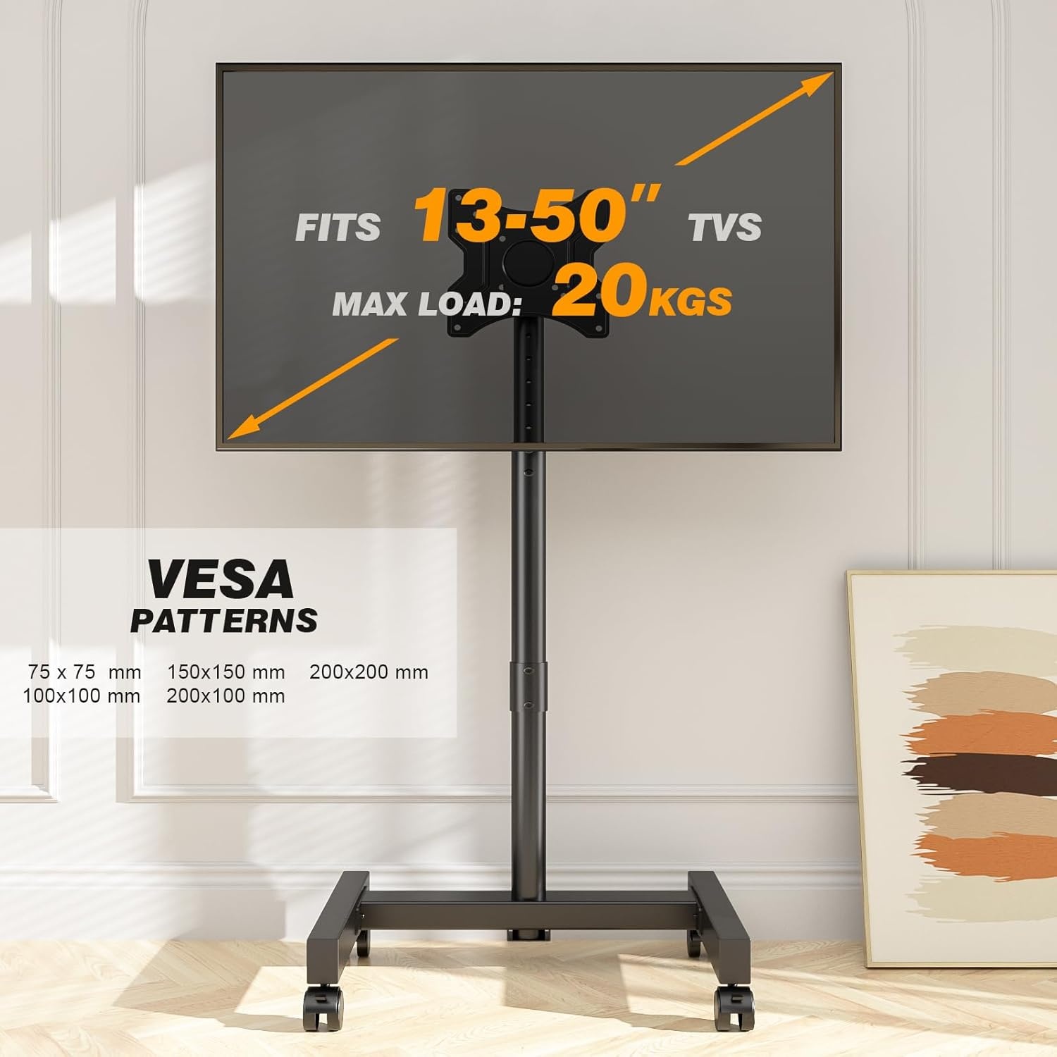 TVON Mobiele TV-Standaard met Wieltjes - 34% Korting!