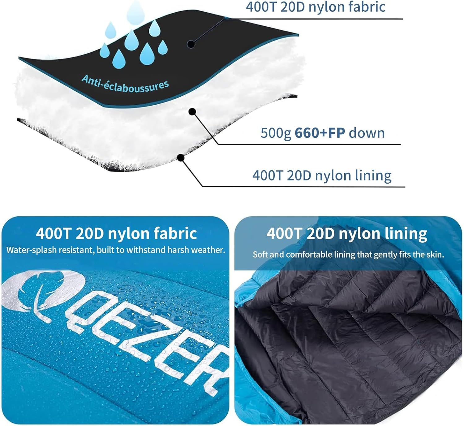 Lichte Donsslaapzak 4 Seizoenen - 34% Korting