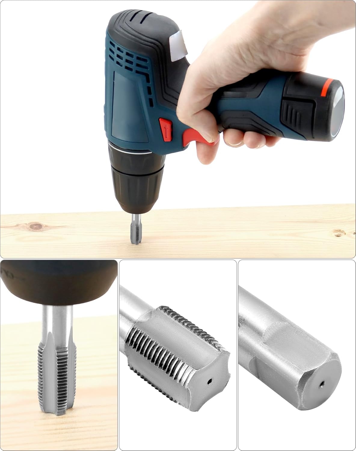 QWORK 5-delige Tapschroefset Staal - 32% Korting