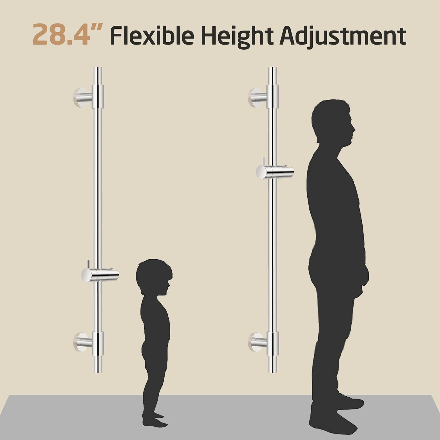 KES Douche Riser Rail (76cm) - 29% Korting