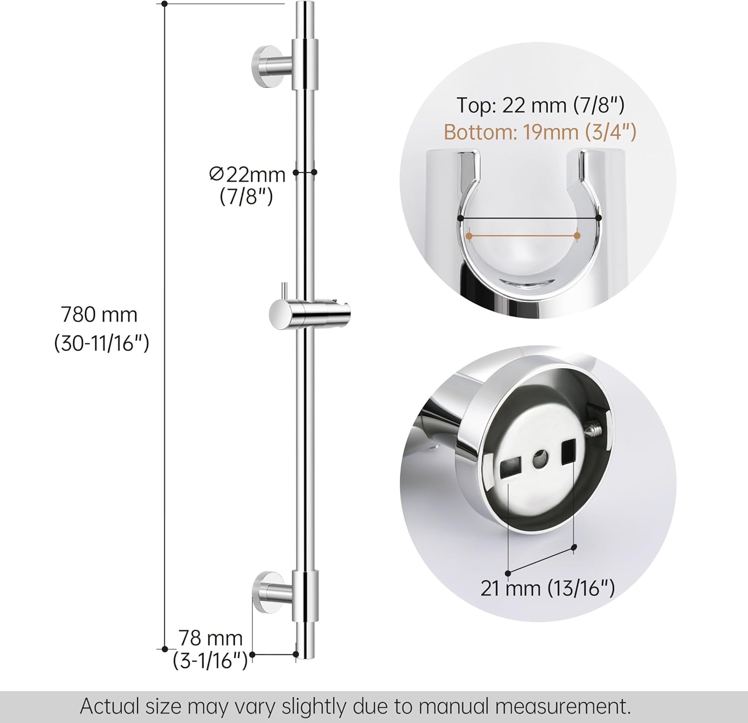 KES Douche Riser Rail (76cm) - 29% Korting