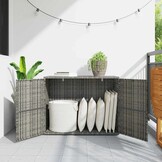 vidaXL Tuinkast Poly Rattan Grijs - 34% Korting