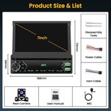 Hikity 1-DIN Autoradio met 7" Touchscreen & Bluetooth - 34% Korting