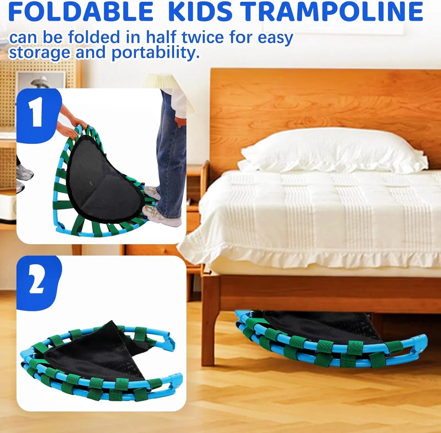 Opvouwbare Trampoline met Leuning Ø 91cm - 34% Korting!