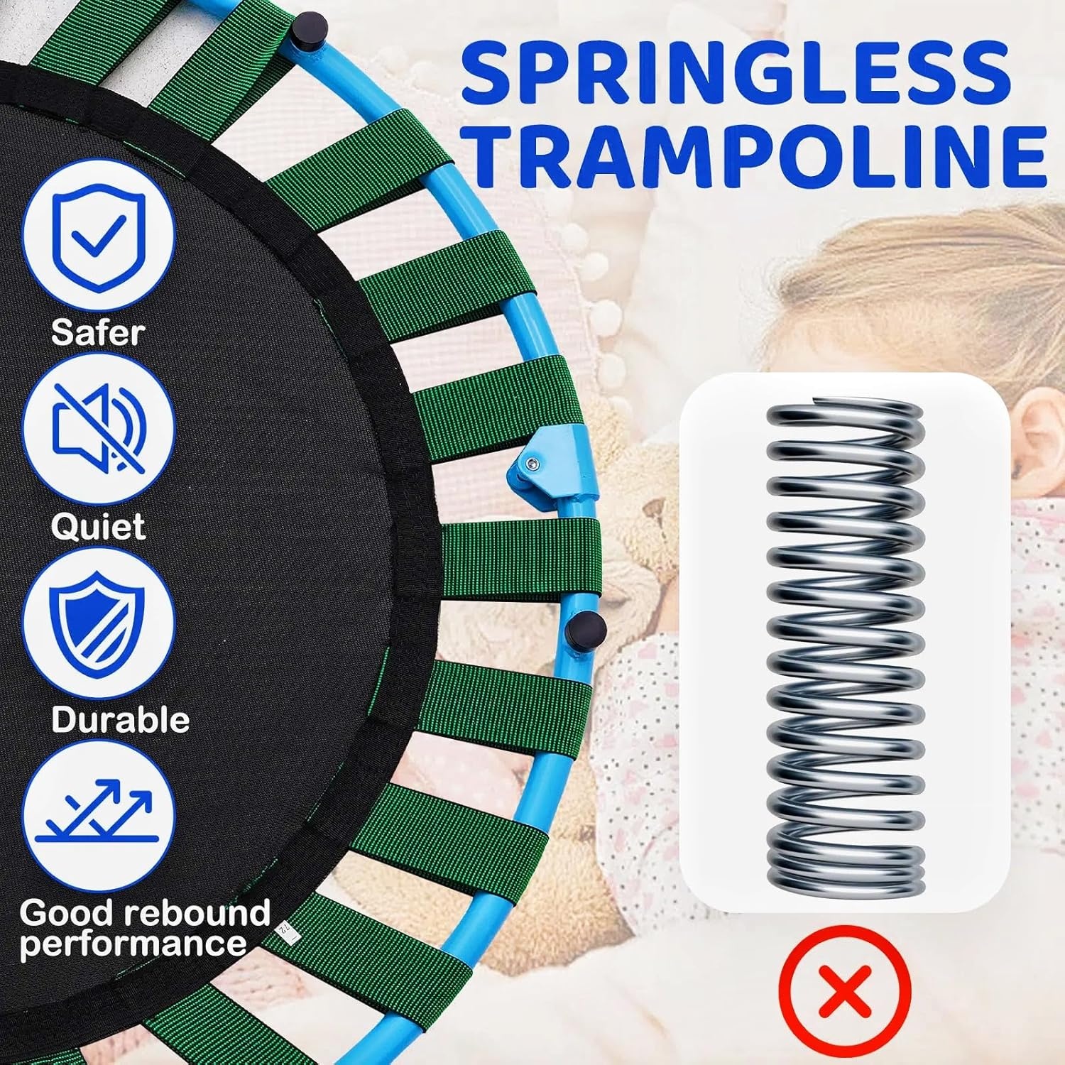 Opvouwbare Trampoline met Leuning Ø 91cm - 34% Korting!