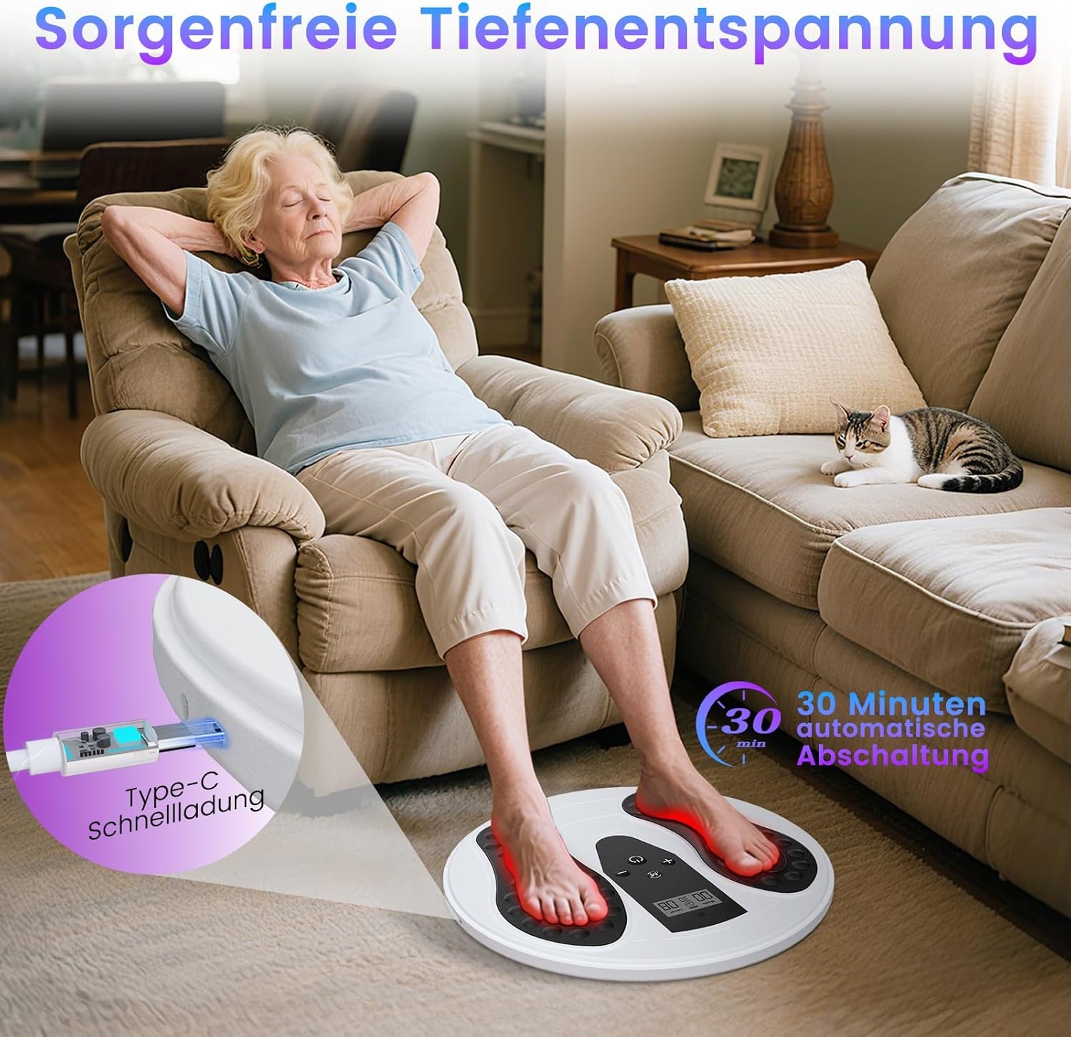 Doorbloedingsstimulator Voet/Been EMS/TENS/Roodlicht 30% Korting