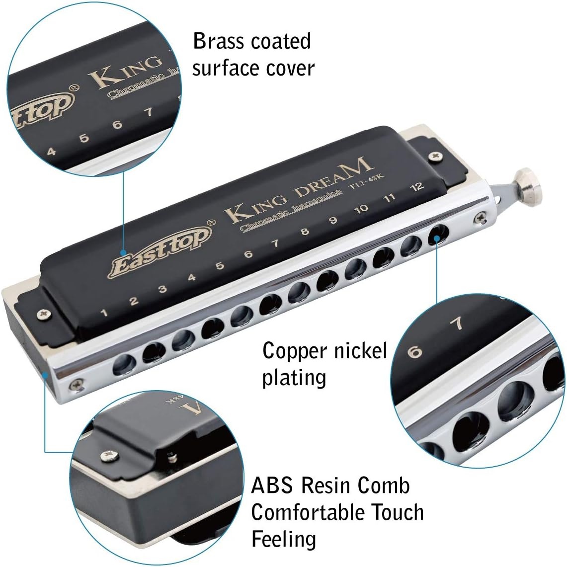 Easttop Chromatische Mondharmonica 12 Gaten 48 Tonen - 34% Korting!
