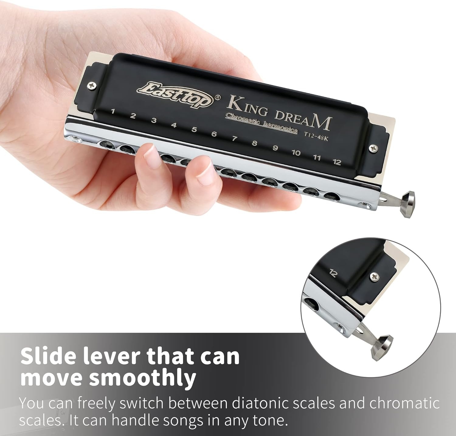 Easttop Chromatische Mondharmonica 12 Gaten 48 Tonen - 34% Korting!