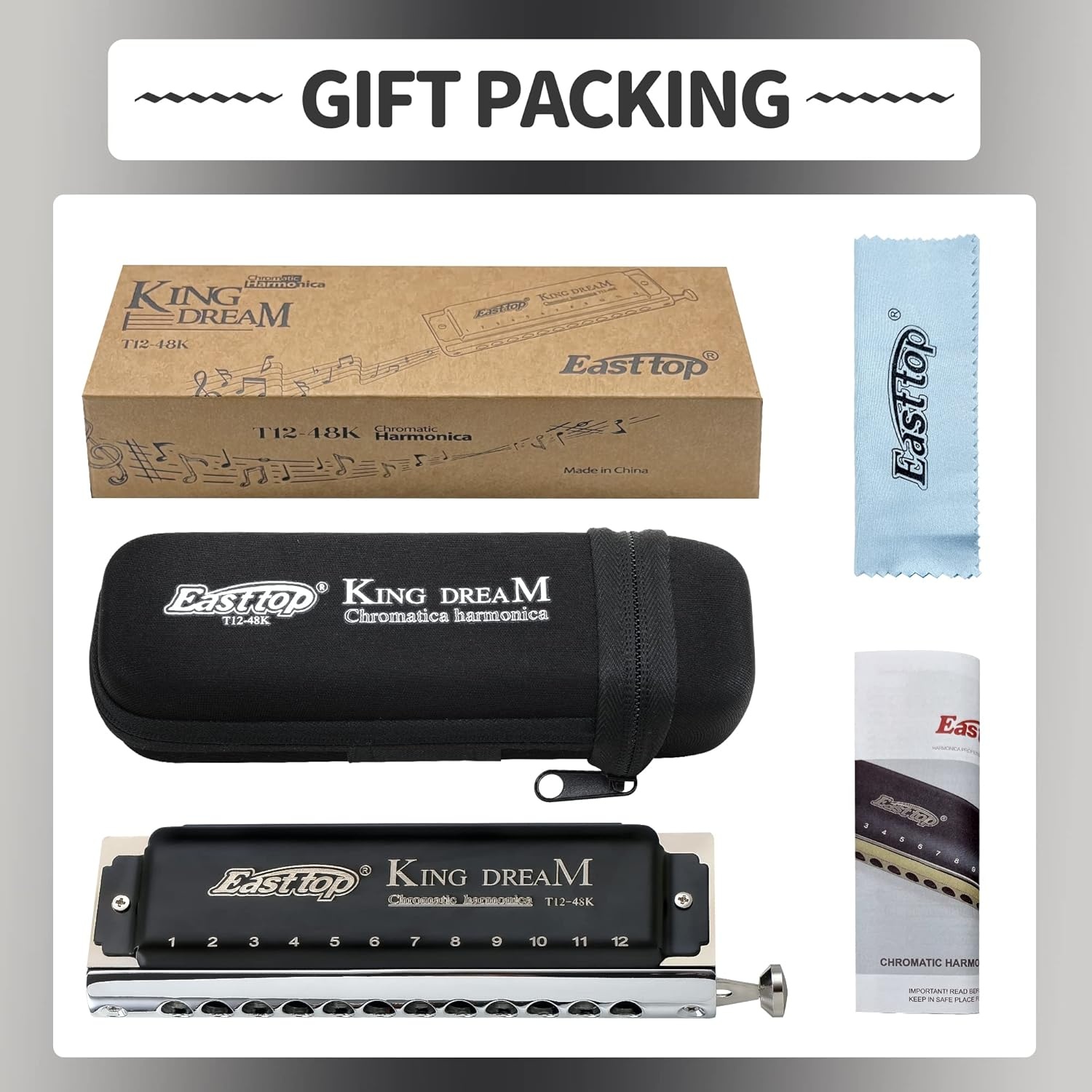 Easttop Chromatische Mondharmonica 12 Gaten 48 Tonen - 34% Korting!