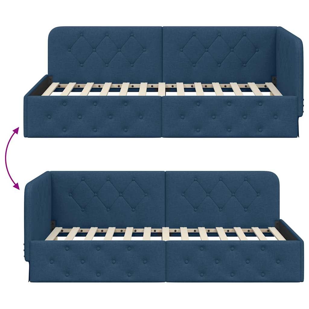 VidaXL Hoekbedframe Blauw - 30% Korting