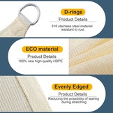 Zonnezeil 32% Korting: Driehoekig 3x3x4.25m HDPE Wit