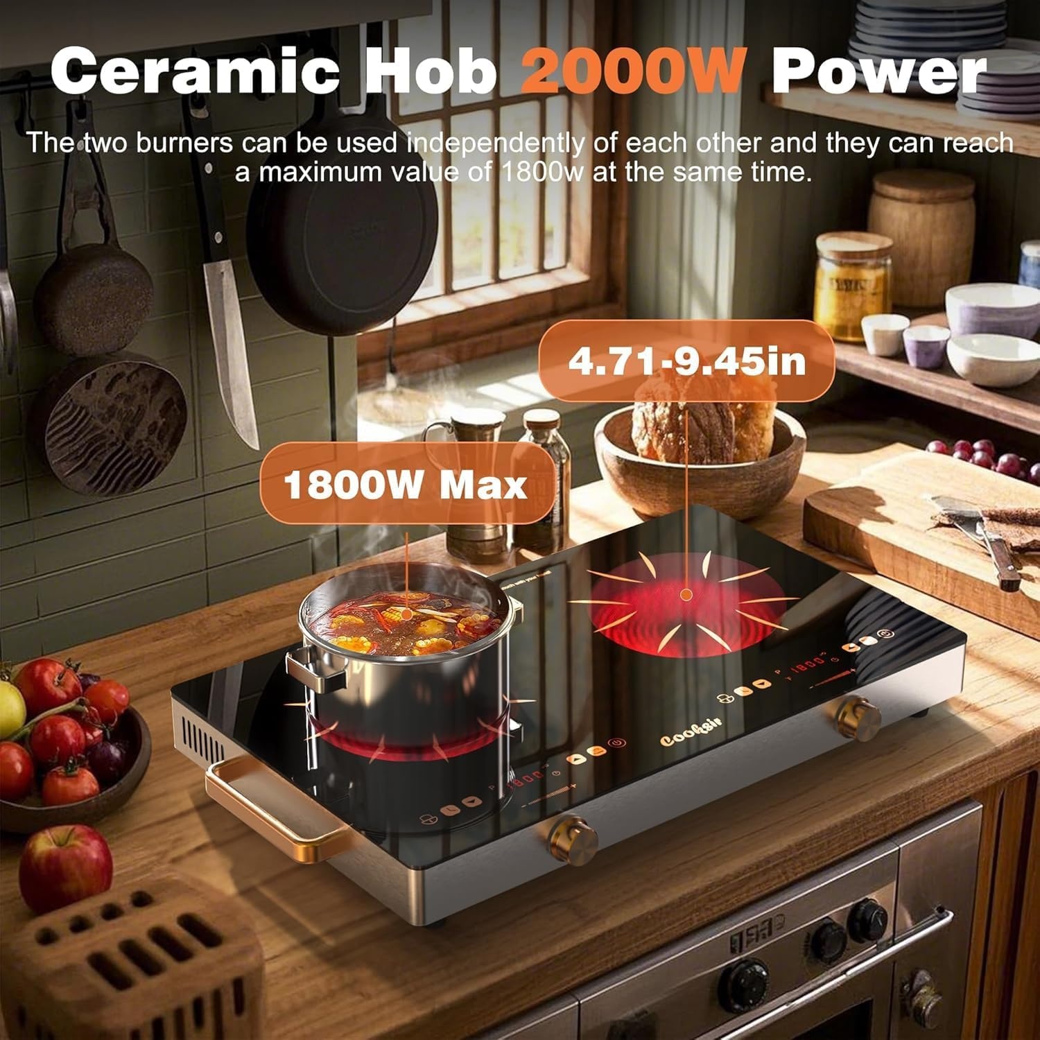 Cooksir Keramische Kookplaat 2 Zones - 30% Korting!