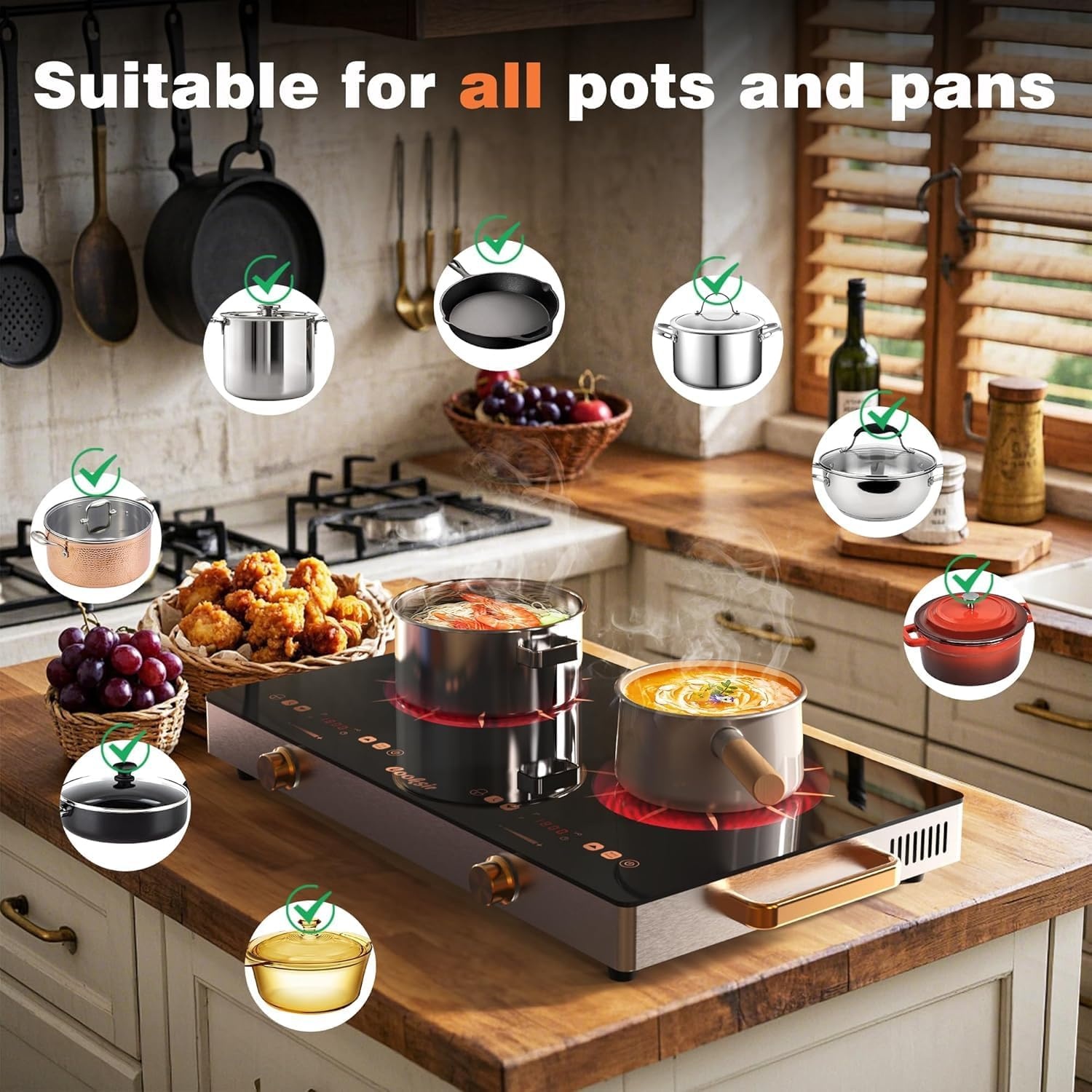 Cooksir Keramische Kookplaat 2 Zones - 30% Korting!