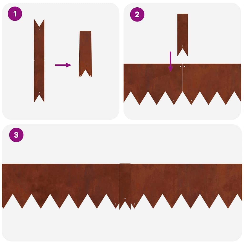 vidaXL Gazonranden Cortenstaal Bruin (20 Stuks) - 35% Korting