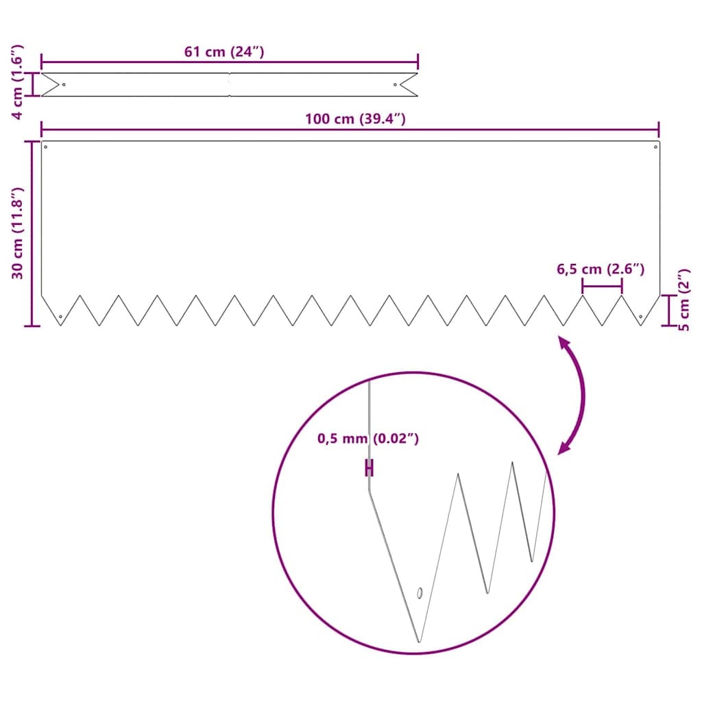 vidaXL Gazonranden Cortenstaal Bruin (20 Stuks) - 35% Korting
