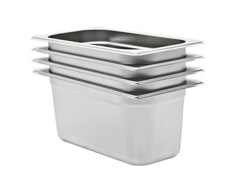 vidaXL Gastronormbakken 4 st GN 1/3 150mm Roestvrij Staal - 34% Korting!