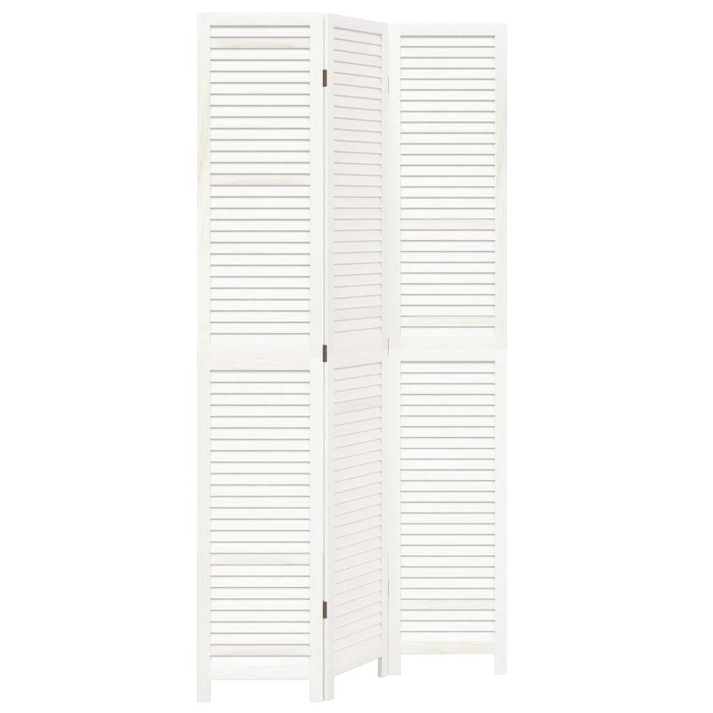 vidaXL Kamerscherm 3 panelen Paulowniahout Wit - 34% Korting