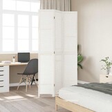 vidaXL Kamerscherm 3 panelen Paulowniahout Wit - 34% Korting