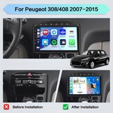 Android 13 Autoradio 9" Peugeot 308/408 (2007-2015) met 35% Korting