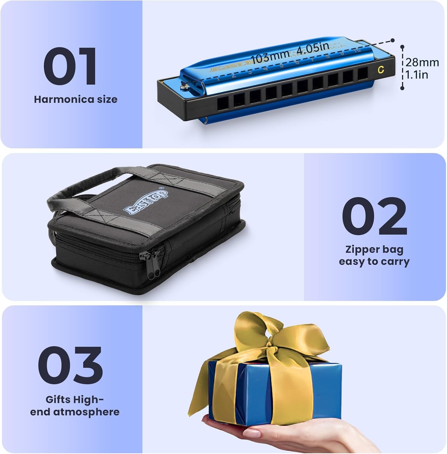 Easttop 10-Gats Blues Harmonica Set - 7 Tonen | 34% Korting