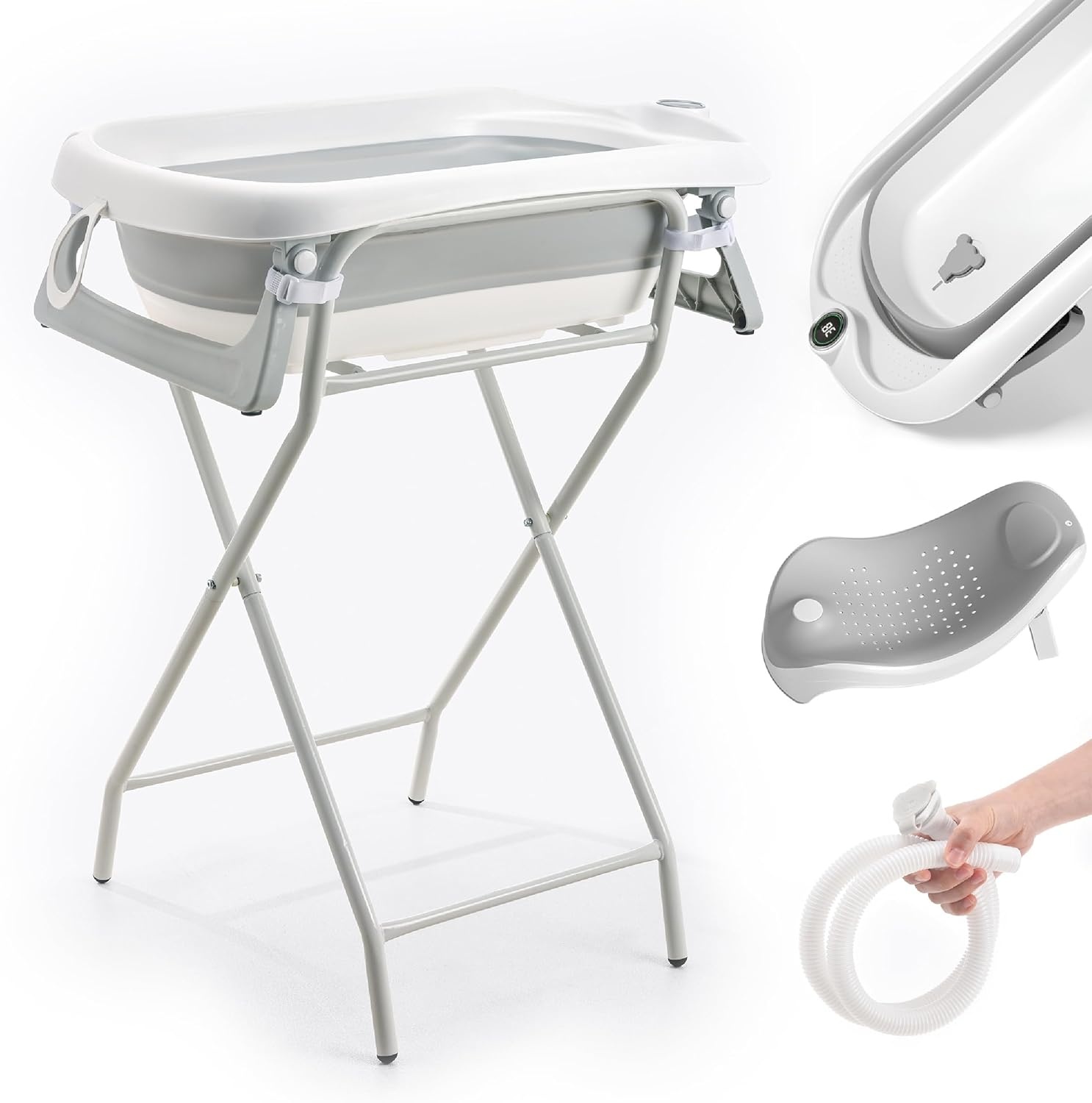 Opvouwbaar Babybad XXL met Onderstel & Thermometer (54% Korting)