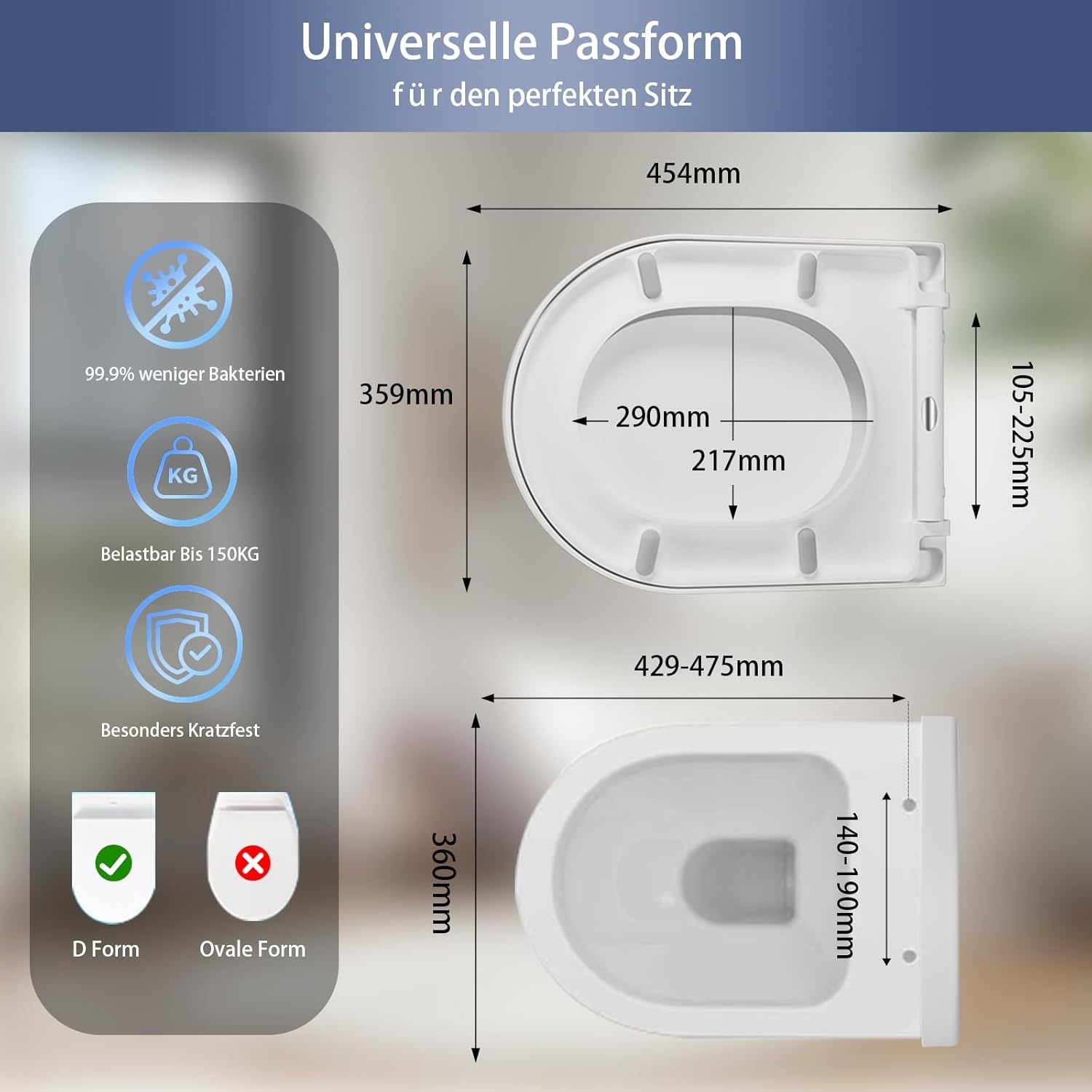 IDEALHOUSE D-vorm Toiletzitting Soft Close - 33% Korting