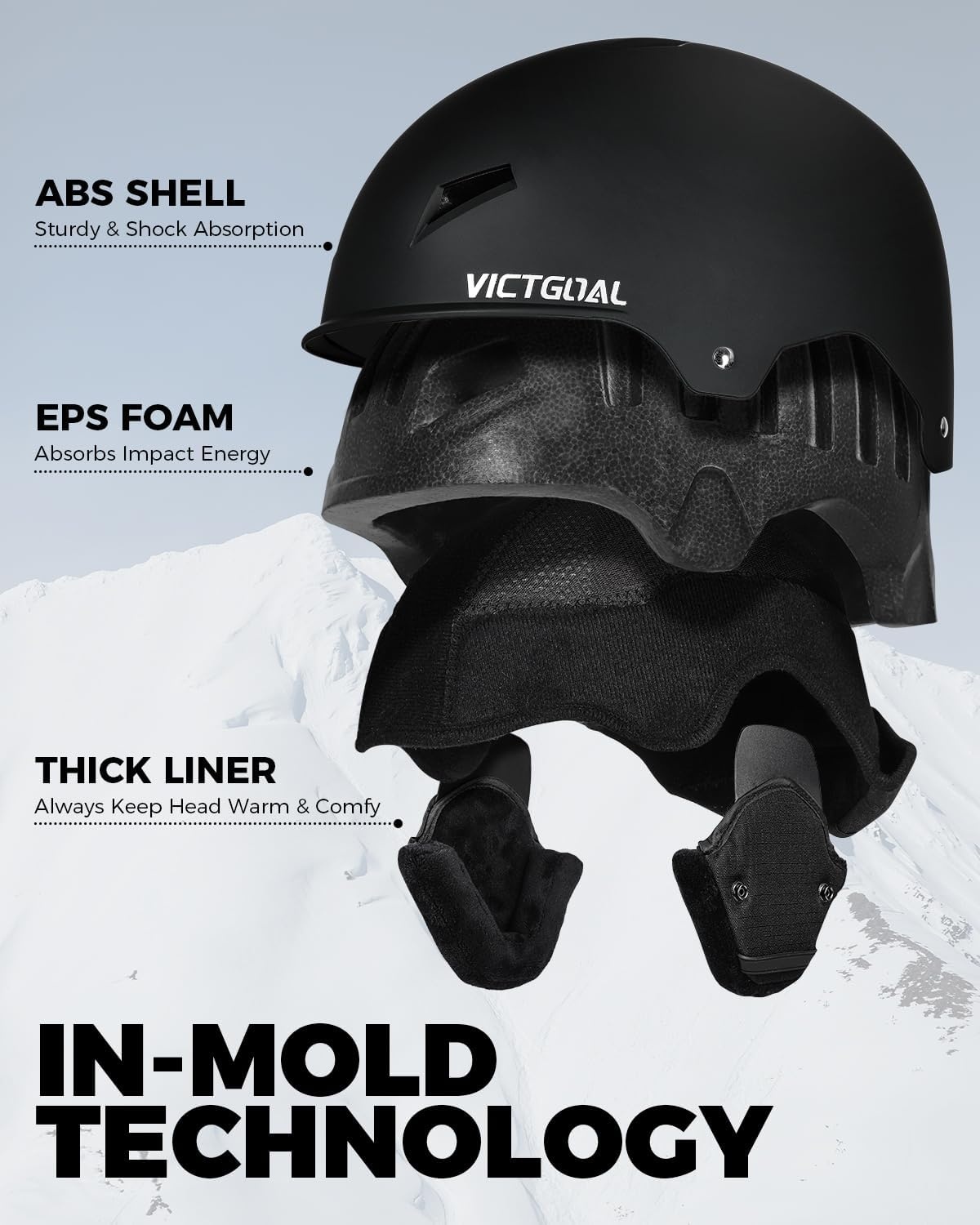Skihelm Victgoal Heren/Dames (M/L) - Verstelbaar & Ademend - 29% Korting!