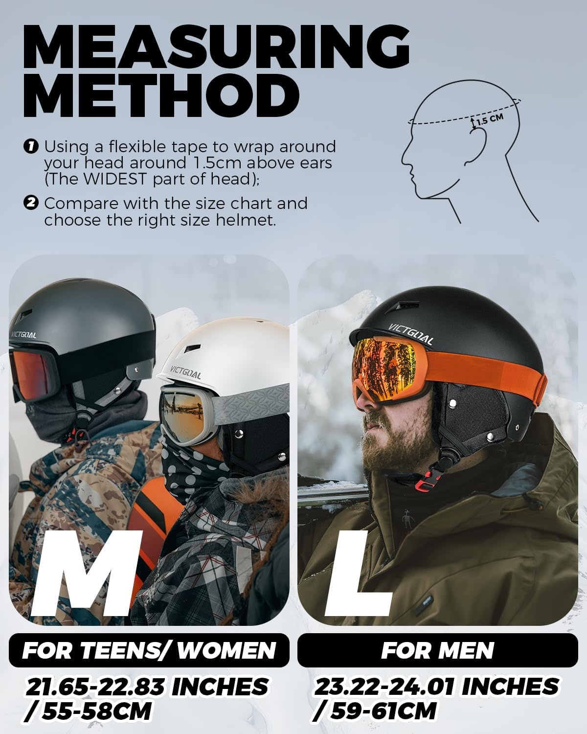 Skihelm Victgoal Heren/Dames (M/L) - Verstelbaar & Ademend - 29% Korting!