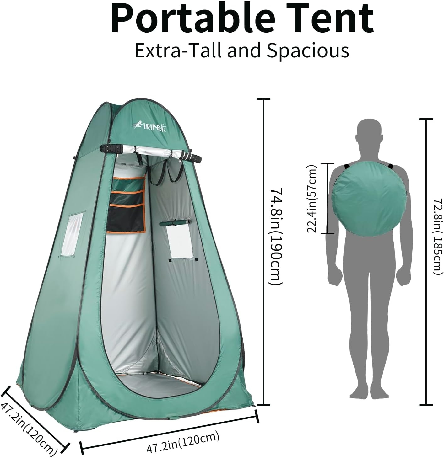 Pop-up douchetent, anti-uv voor buitenverandering, dressing, vissen, baden, opslag, camping, privacy-tent met venster, draagbare draagtas