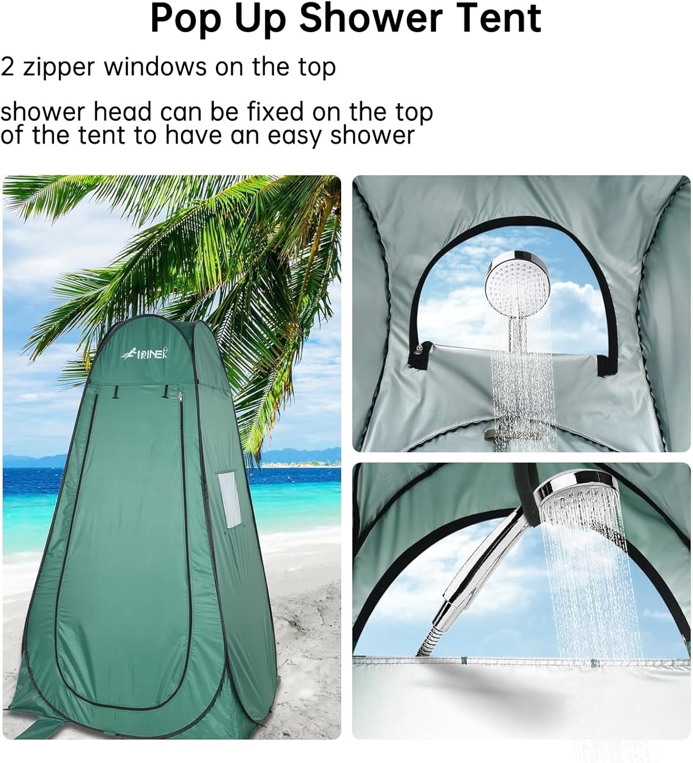 Pop-up douchetent, anti-uv voor buitenverandering, dressing, vissen, baden, opslag, camping, privacy-tent met venster, draagbare draagtas