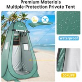 Pop-up douchetent, anti-uv voor buitenverandering, dressing, vissen, baden, opslag, camping, privacy-tent met venster, draagbare draagtas