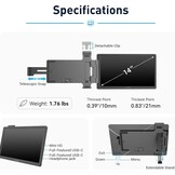 ELECROW Draagbare monitor, laptopscherm, uitbreiding 14 inch CrowView FHD 1920 x 1080 mini-monitor, compatibel met meerdere systemen en laptops van 13 inch - 16,5 inch