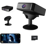 UCOCARE Mini-bewakingscamera voor binnen, werkt met of zonder wifi, mini-camera met 64 GB geheugenkaart, 940 nm nachtzicht, 6-7 uur batterijduur met één lading, voor binnen en buiten