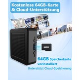 UCOCARE Mini-bewakingscamera voor binnen, werkt met of zonder wifi, mini-camera met 64 GB geheugenkaart, 940 nm nachtzicht, 6-7 uur batterijduur met één lading, voor binnen en buiten