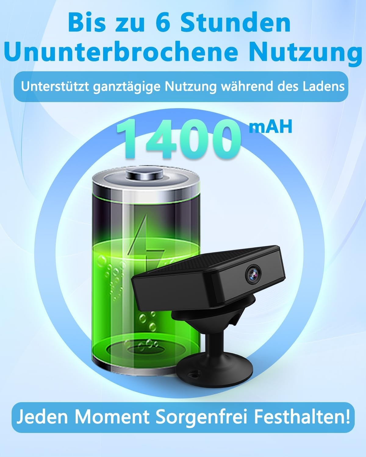 UCOCARE Mini-bewakingscamera voor binnen, werkt met of zonder wifi, mini-camera met 64 GB geheugenkaart, 940 nm nachtzicht, 6-7 uur batterijduur met één lading, voor binnen en buiten