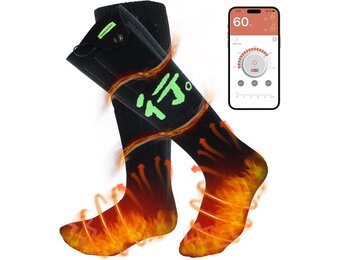 Verwarmde sokken voor dames en heren, elektrische voetwarmers met 4 temperatuurmodi, oplaadbare verwarmende sokken met app-bediening, voor outdoor, skiën, vissen, fietsen