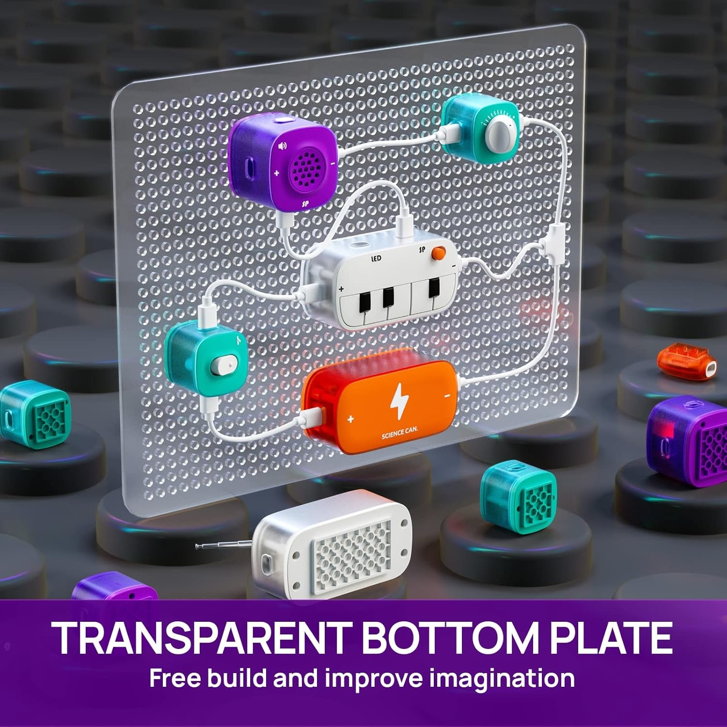 Science Can Elektronica Circuits Kit voor Kinderen met Bouwstenen, Elektronica Exploratie Kit met 80 Experimenten, Educatief STEM Speelgoed Wetenschap Kits voor 8 9 10 Jaar Oude Meisjes Jongens Gift