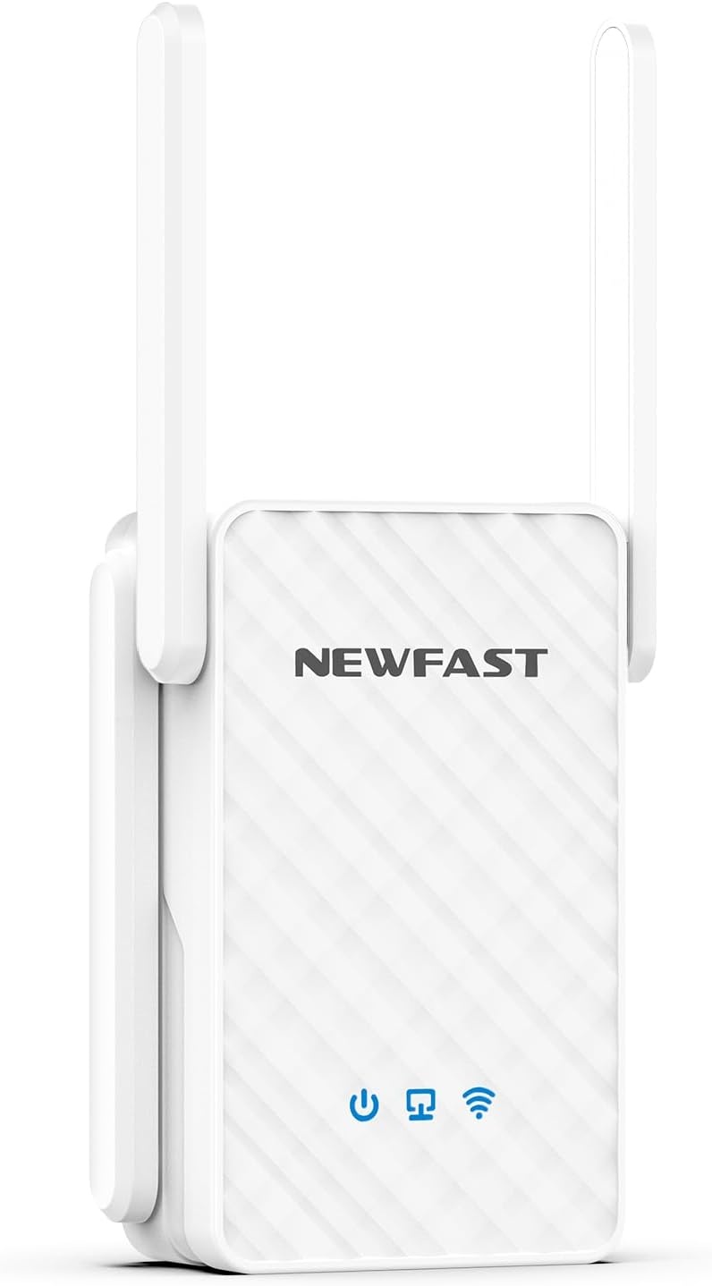 NEWFAST 3000 Mbps krachtige wifi-repeater voor thuis, WiFi6 WiFi Extender Dual Band 2,4 G/5 GHz met 4 x 5dBi antennes, Gigabit Ethernet-aansluiting, WPS-functie, ondersteunt repeatermodus/router/AP