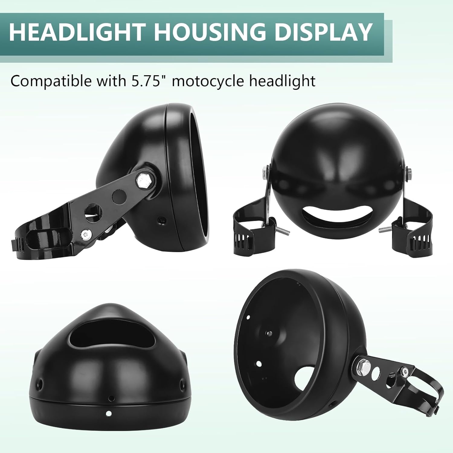 Zwarte Koplamp Behuizing 5.75 Inch voor Motor - Verstelbaar, Universeel