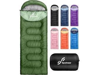 Sportneer Kampeerslaapzak voor Kinderen en Volwassenen, Waterdicht en Compact